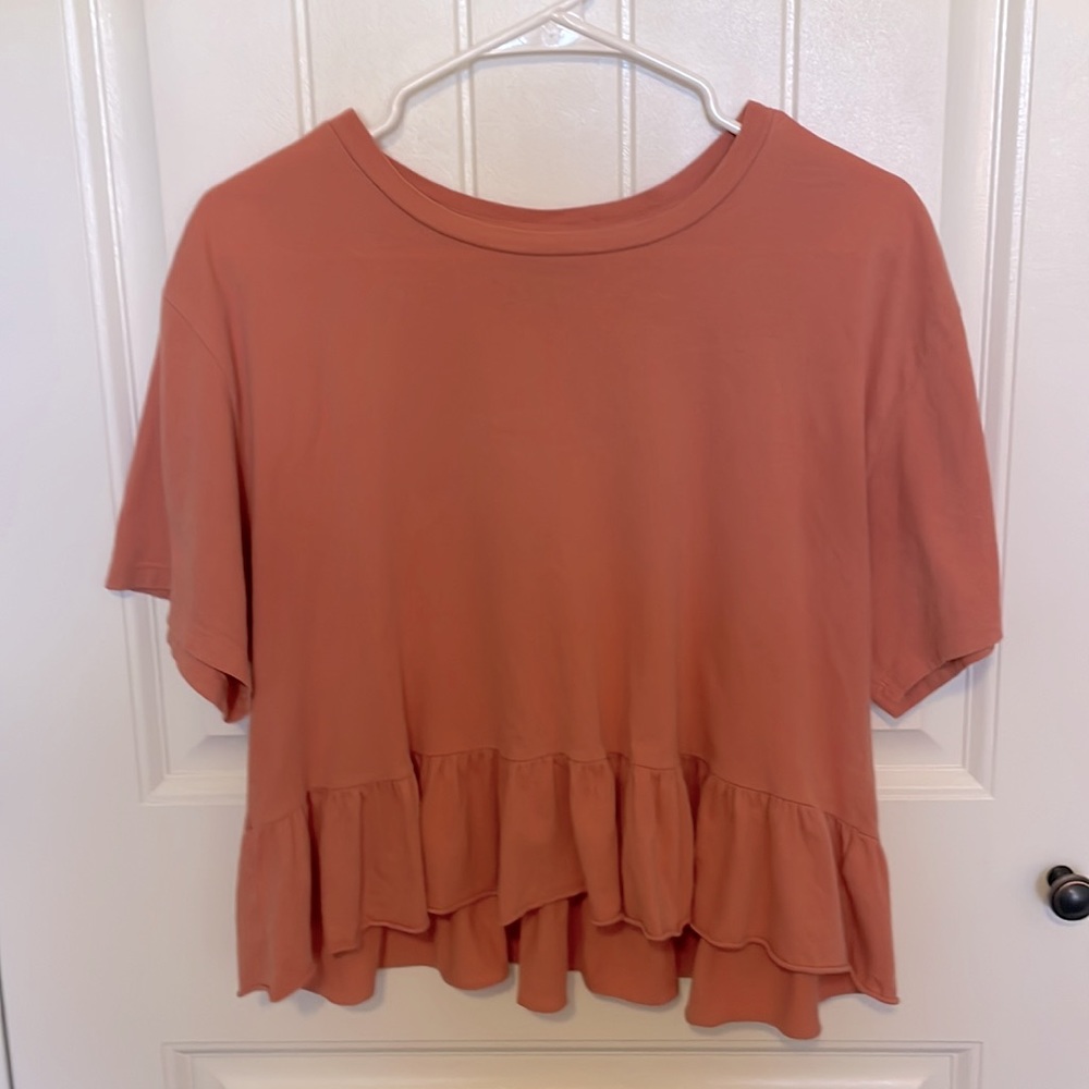 WOMENS RUFFLE T-SHIRT - Picture 2 of 2